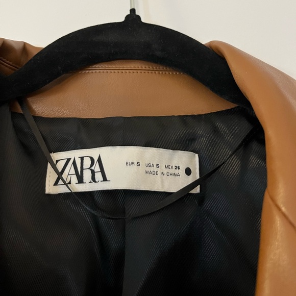 Zara Faux Leather Double Breasted Blazer - Picture 12 of 15